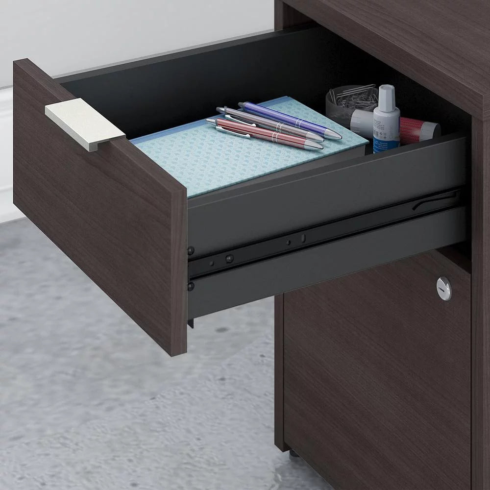 Gray L Desk with Office Chair V505