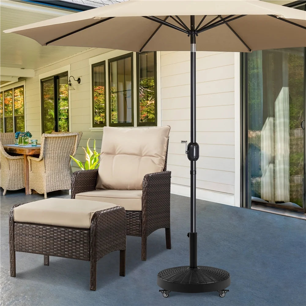 Black Umbrella Base Stand with Wheels Q428897