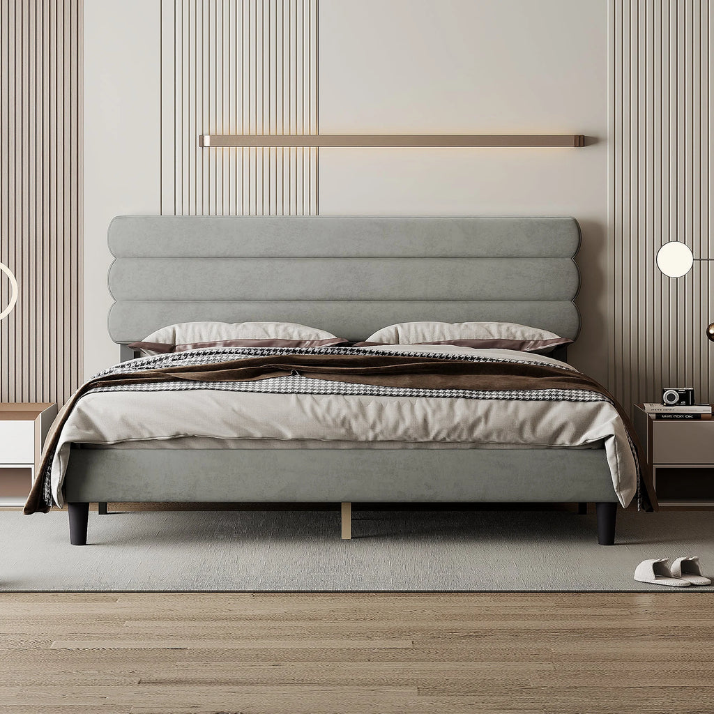 King Size Bed Frame Light Gray Z4239