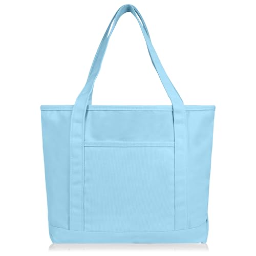 20" Solid Color Cotton Canvas Shopping Tote Bag F4785