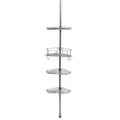Chrome Grey Tension Corner Pole Caddy R3945