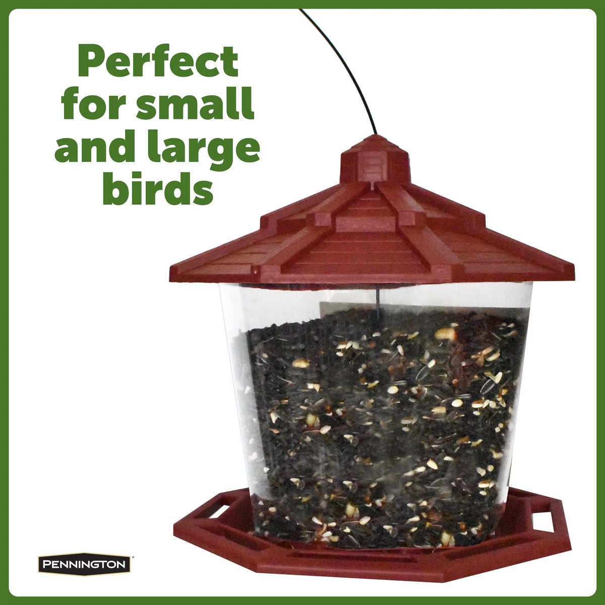 Red Recycled Plastic Wild Bird Hopper Feeder, 7 lb. Capacity, 2 Pack R997