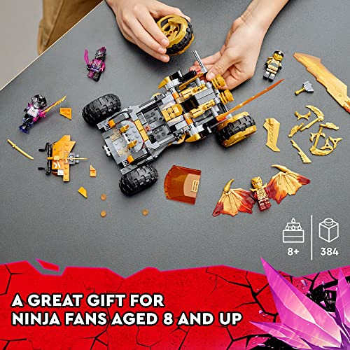 Cole’s Dragon Cruiser Car Toy with Golden Kai, Cole and Snake Warrior Minifigures M3481
