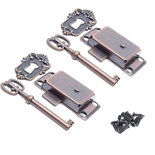 Vintage Cabinet Lock with Key and Mounting Screws (1 Set) E121