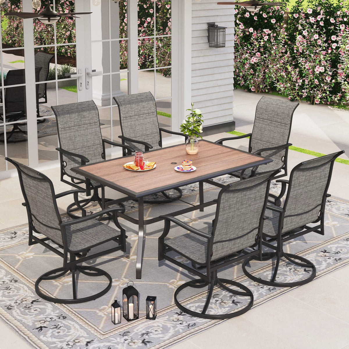 7 Pieces Outdoor Patio Dining Set U523793