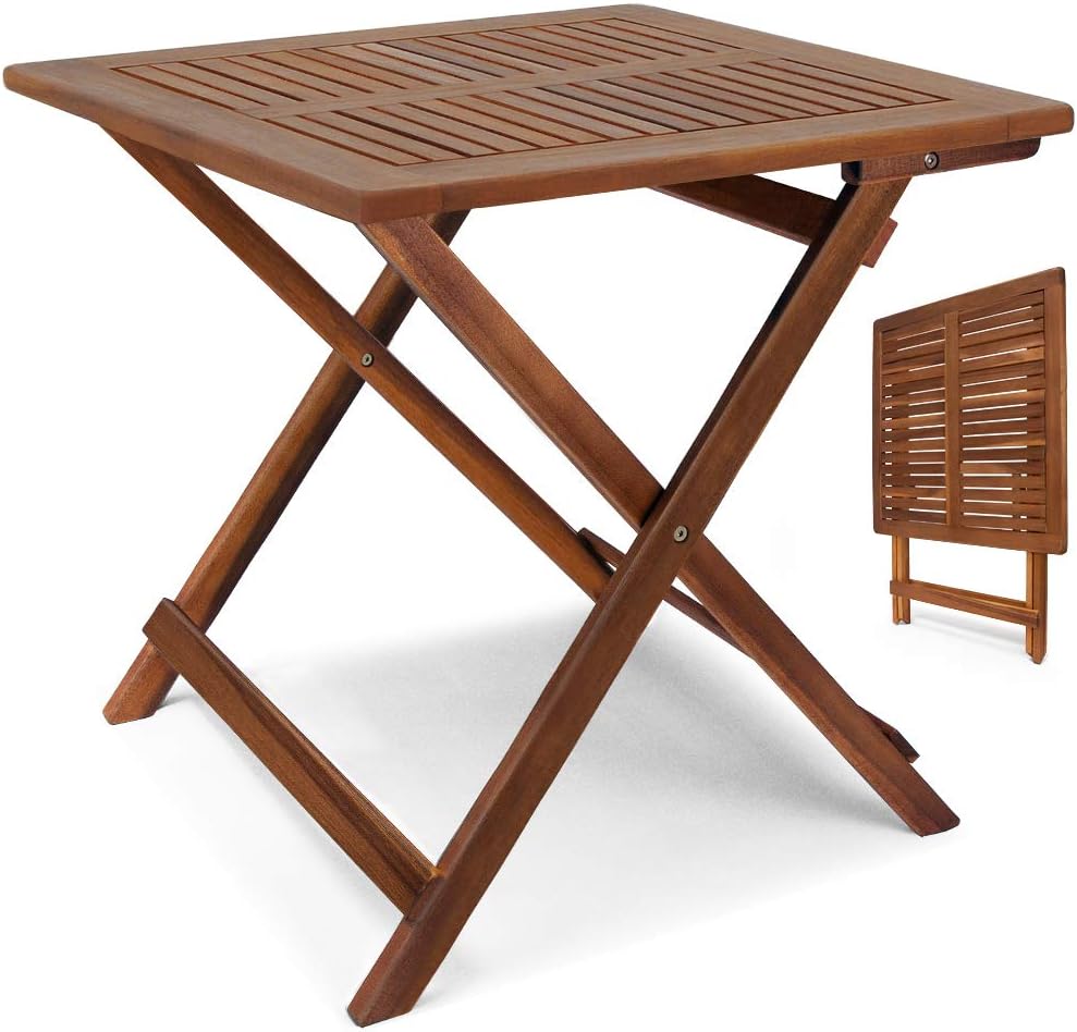 27x27 Inch Acacia Wood Folding Side Table Z2275