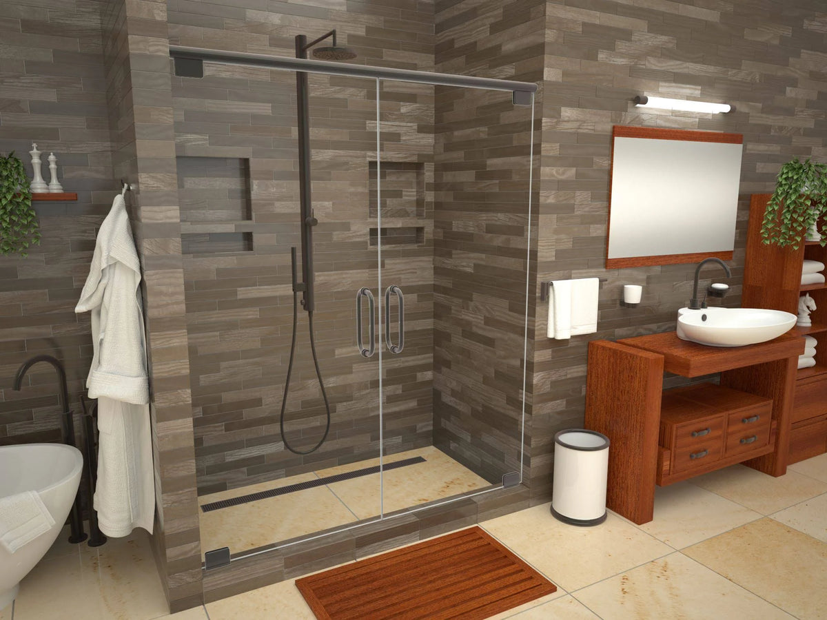 48x22 Rectangular Shower Base with Oil Rubbed Bronze Q4742
