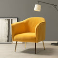 Mustard Upholstered Barrel Chair with Golden Base B304