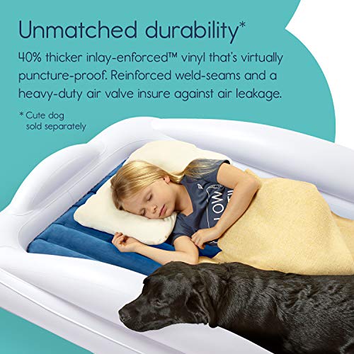 Navy Blue Inflatable Toddler Travel Bed with Safety Bumpers W138