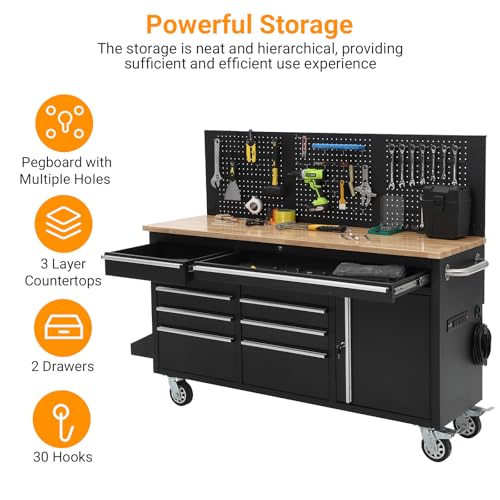 61inch Rolling Tool Chest with 10 Drawers U4039
