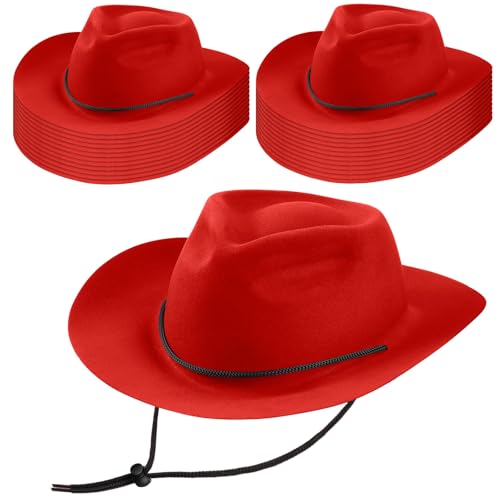 24 Pieces Disposable Plastic Cowboy Hat Set Felt Wide Brimmed L828479