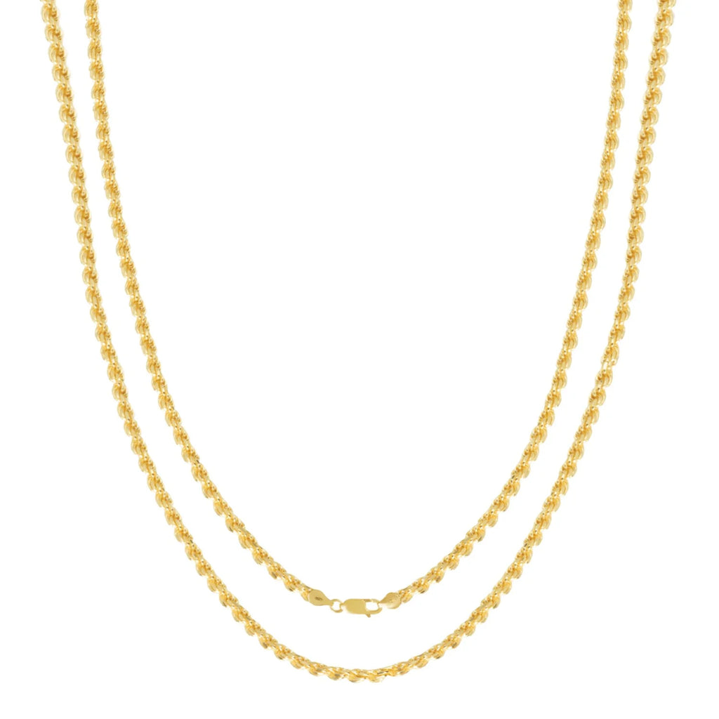 18 Inches Gold Plated Rope Chain Necklace S530327