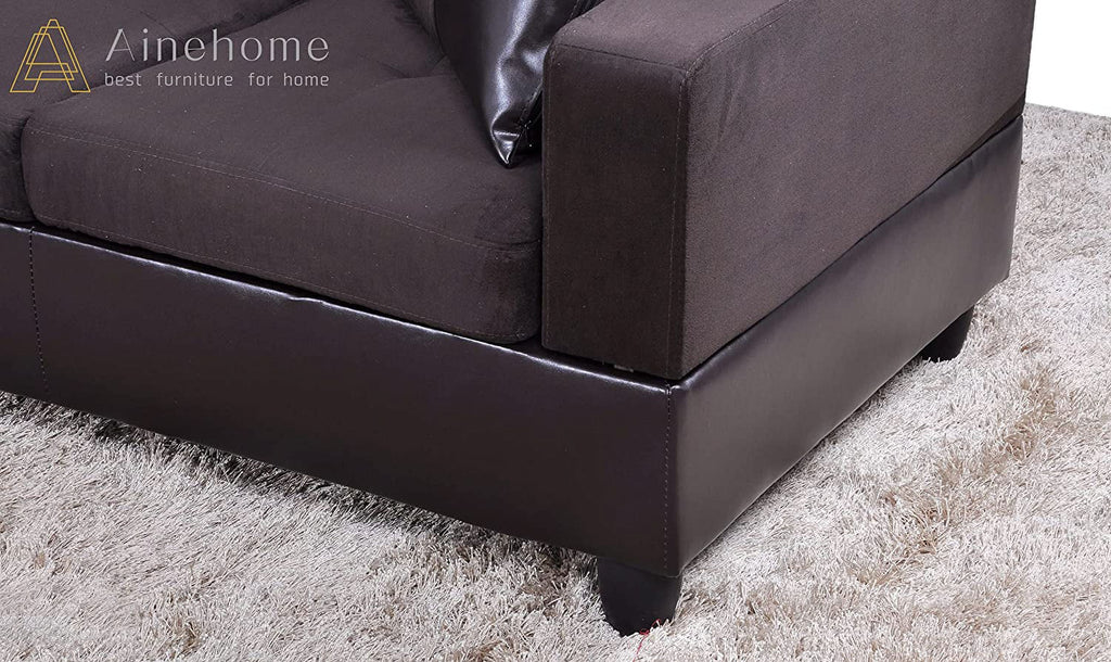3 PCS L-Shaped Sectional Sofa Set with Storage Ottoman and Pillows D95303