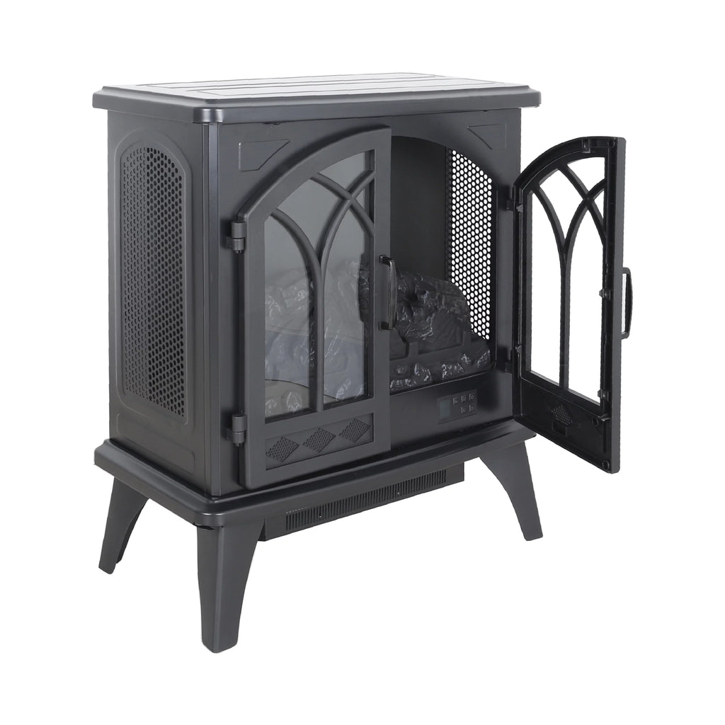 23.7" 1500W Electric Fireplace Heater with 3D Flame Effect Q1208