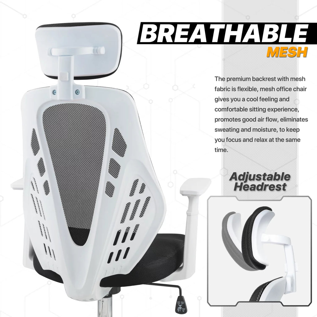 Black Mesh High Back Task Chair with Headrest K625581