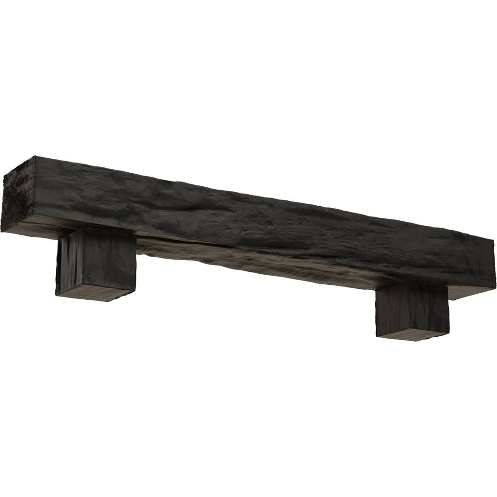 Burnished Cedar Faux Wood Fireplace Mantel Kit with Alamo Corbels N873533