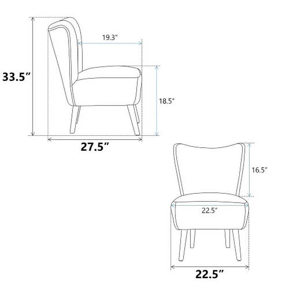 Ivory Boucle Upholstered Armless Accent Chair Z995