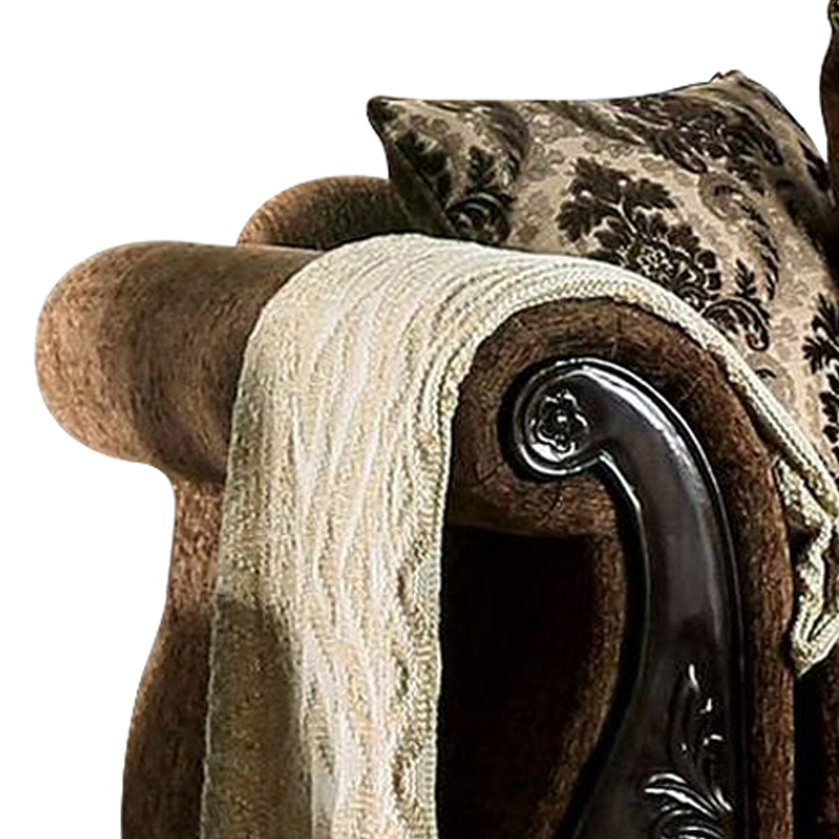 Brown Sofa with Rolled Arms R21351