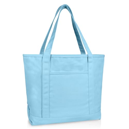 20" Solid Color Cotton Canvas Shopping Tote Bag F4785
