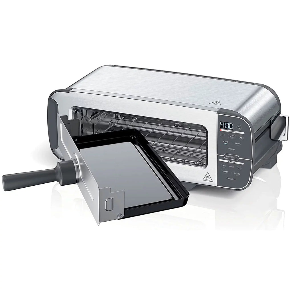 2-in-1 Compact Toaster Oven 2-Slice Capacity Stainless Steel N4644