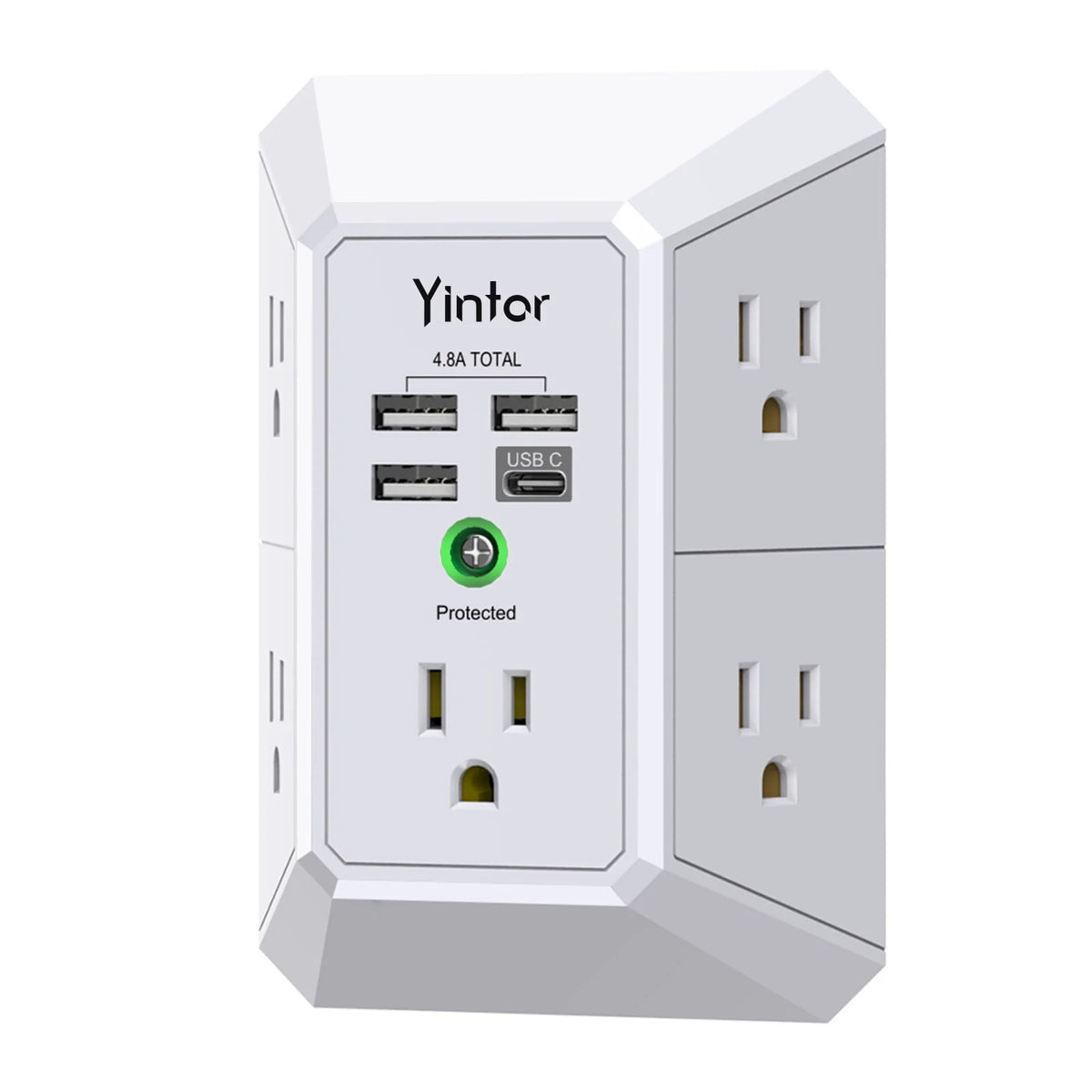 5 Outlets 4 USB Ports Surge Protector O489358
