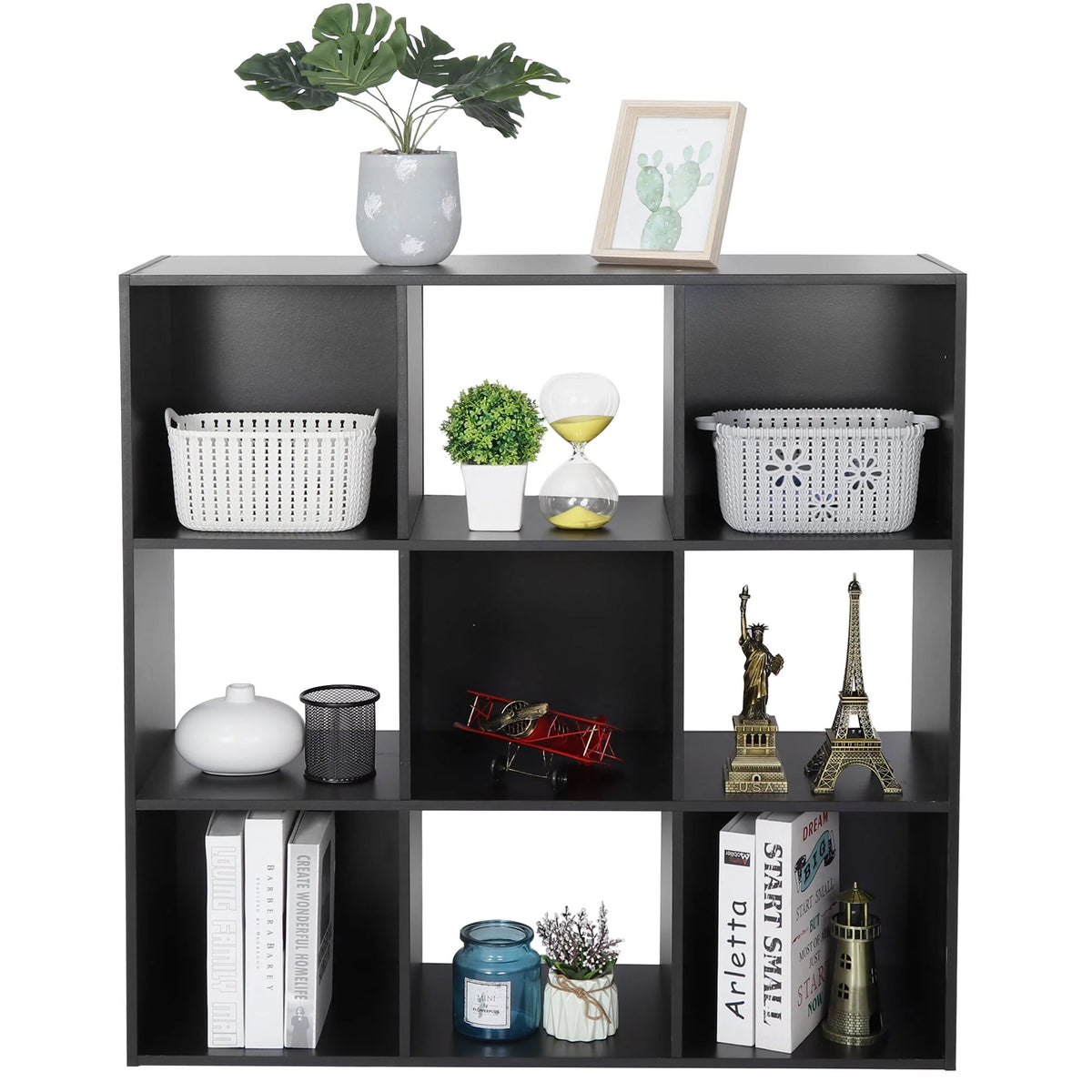 9 Cube Wooden Organizer Bookcase Cabinet Storage (Black) G85366