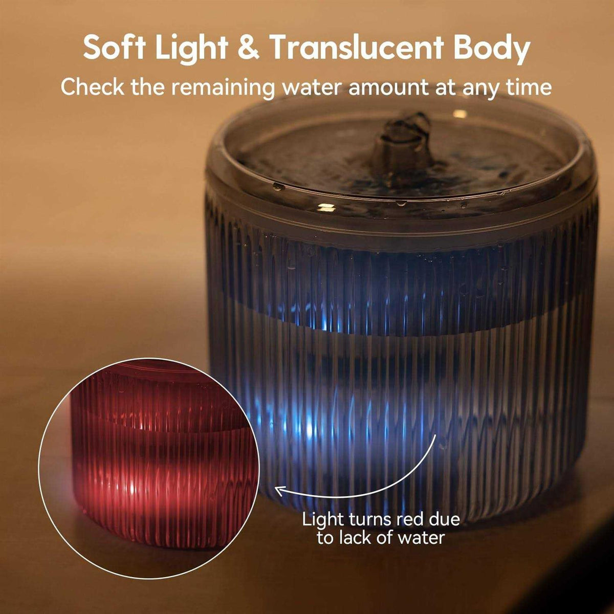 88oz Ultra Quiet Cat Water Fountain with LED Light D77466