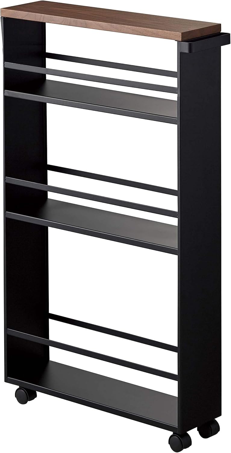 White Slim Rolling Storage Cart With Handle F35338