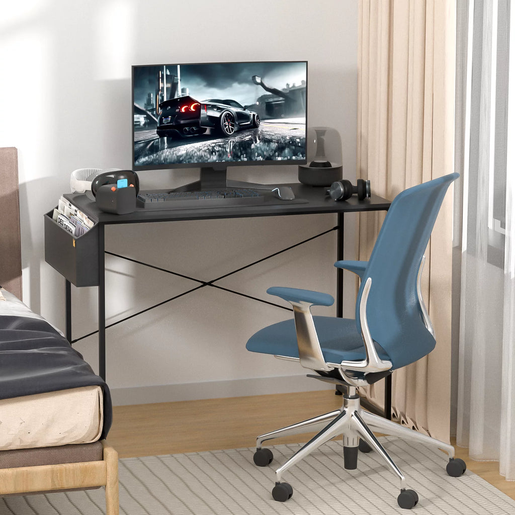 Black Computer Desk with Storage Bag T586