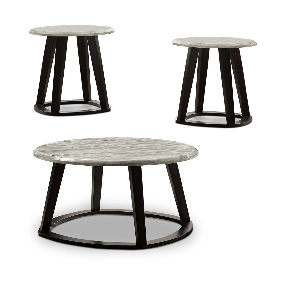 White 3-Piece Faux Marble Top Coffee Table Set S770224