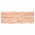 Solid Oak Wood Table Light Brown Live Edge K29534