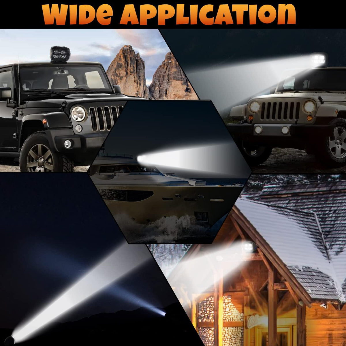 60W LED Searchlight with Magnetic Base and Permanent Mount Z28042