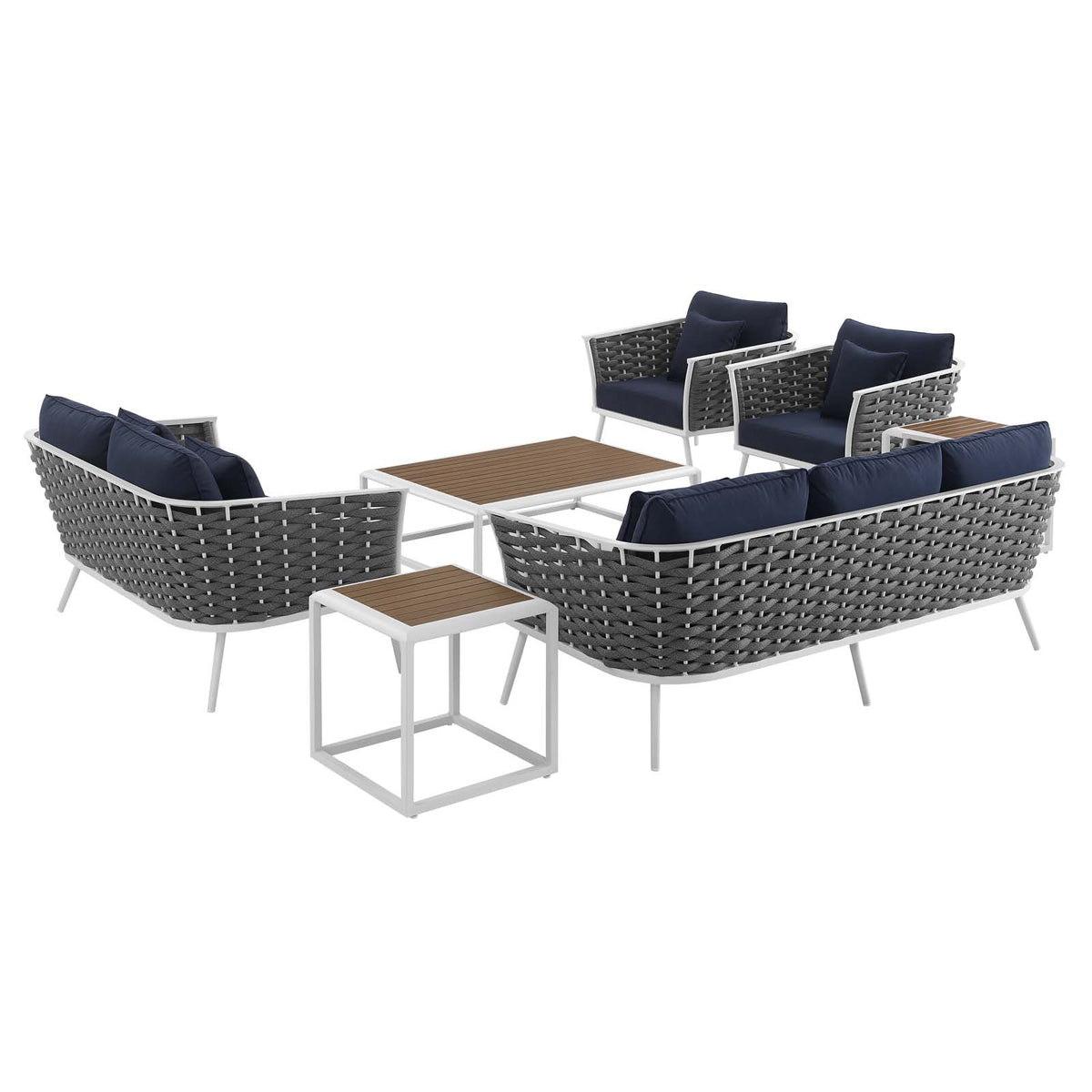 7 Piece Outdoor Patio Aluminum Sectional Sofa Set G1556