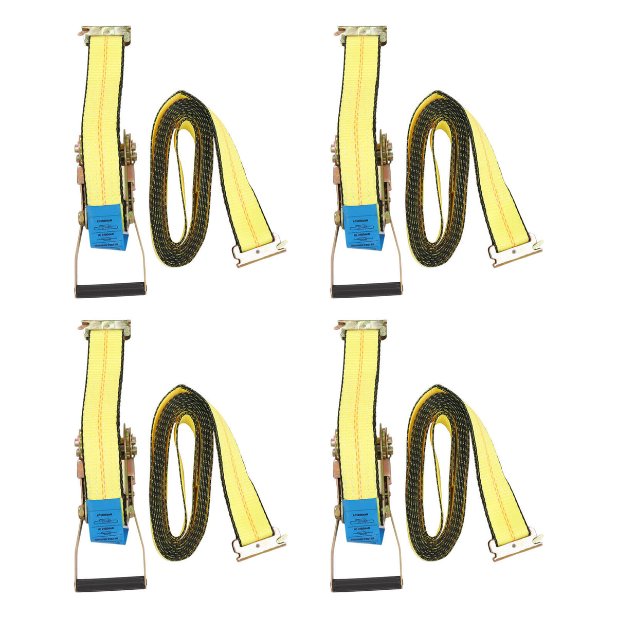 4 Packs Ratchet Lashing Strap 30ft*2in Cargo Tie-Down Straps with Flat Hook Y12788