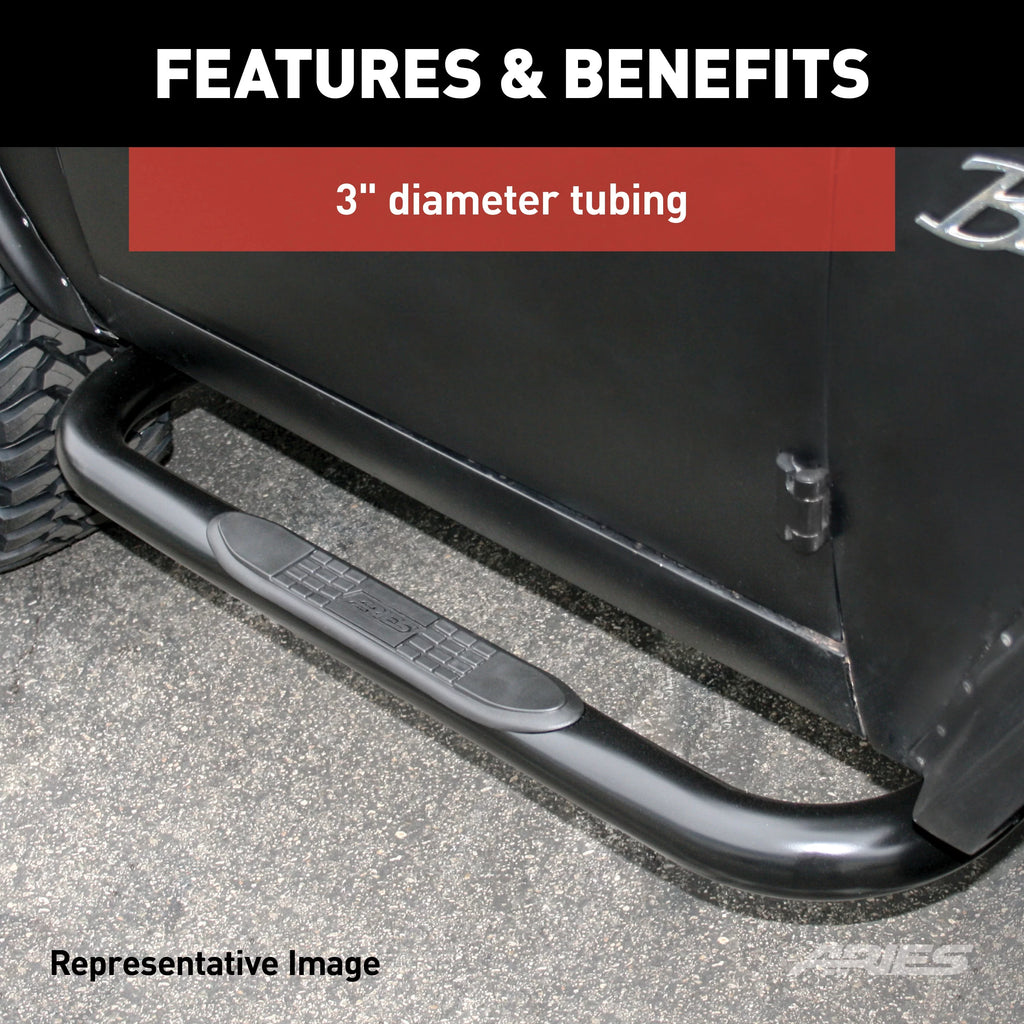 3-Inch Round Black Stainless Steel Nerf Bars O4140
