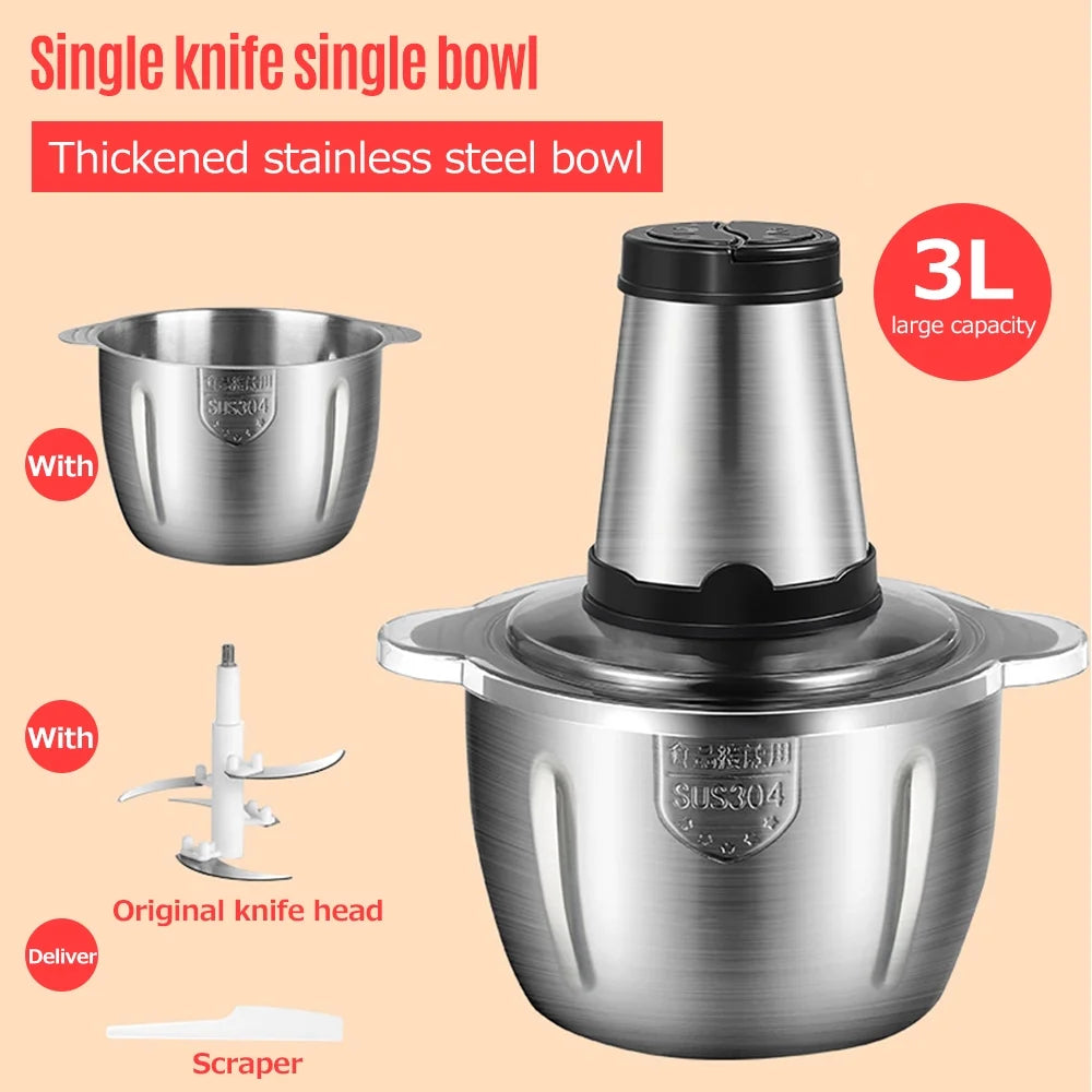 250W Electric Meat Grinder with 3L Stainless Steel Blender M8447