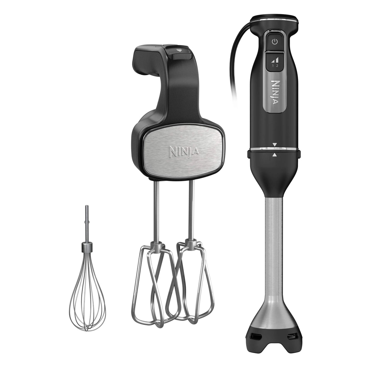 Black Hand Blender and Hand Mixer Combo with Whisk and Beaters G99148
