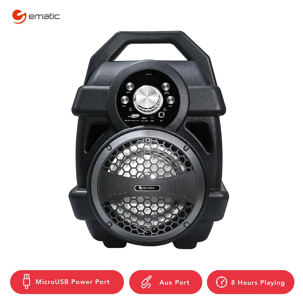 Black Portable Bluetooth Speaker with FM Transmitter V3458