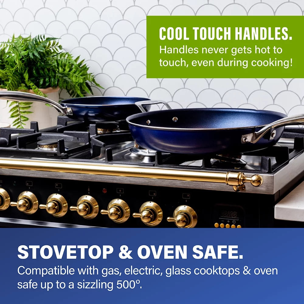 10 Piece Nonstick Cookware Set Blue I470396