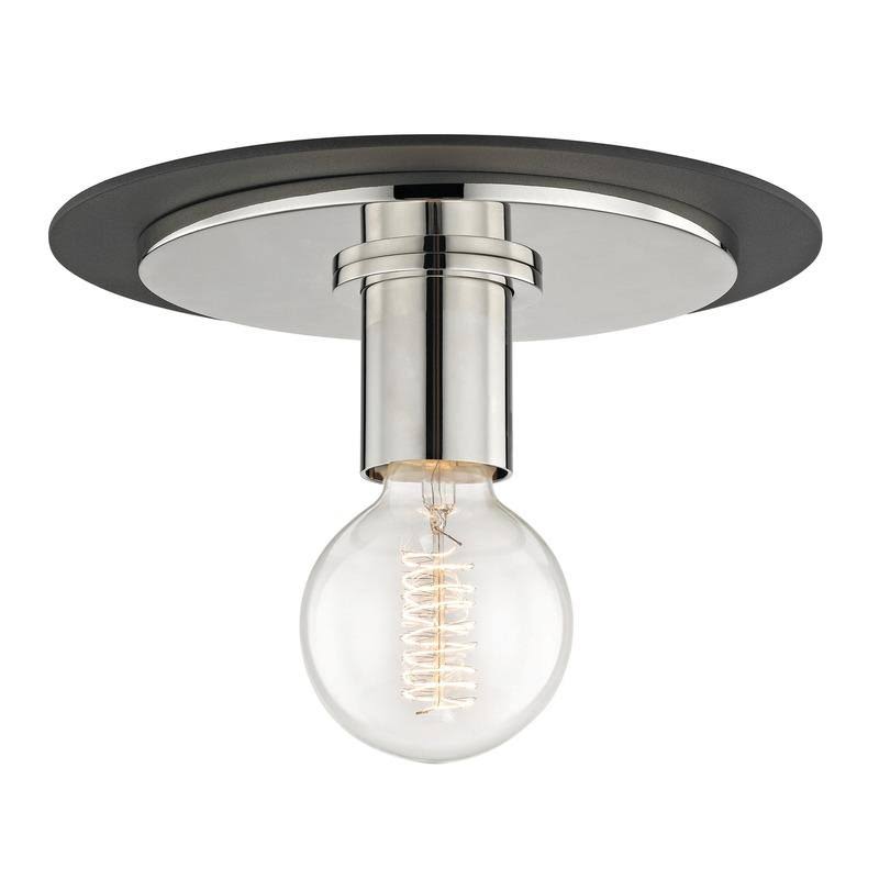 1 Light Large Flush Mount Aged Brass/Black R687450