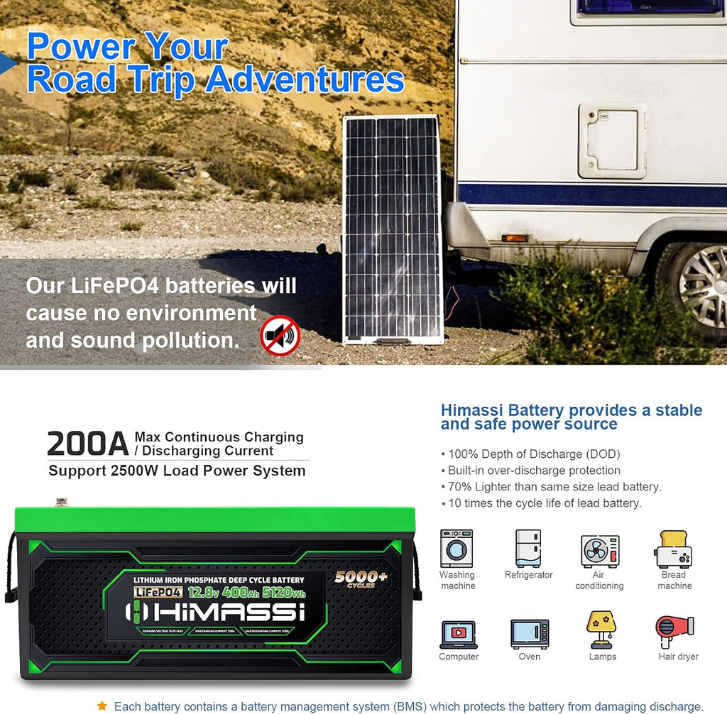 12V 400Ah Lithium Battery with 250A BMS O672