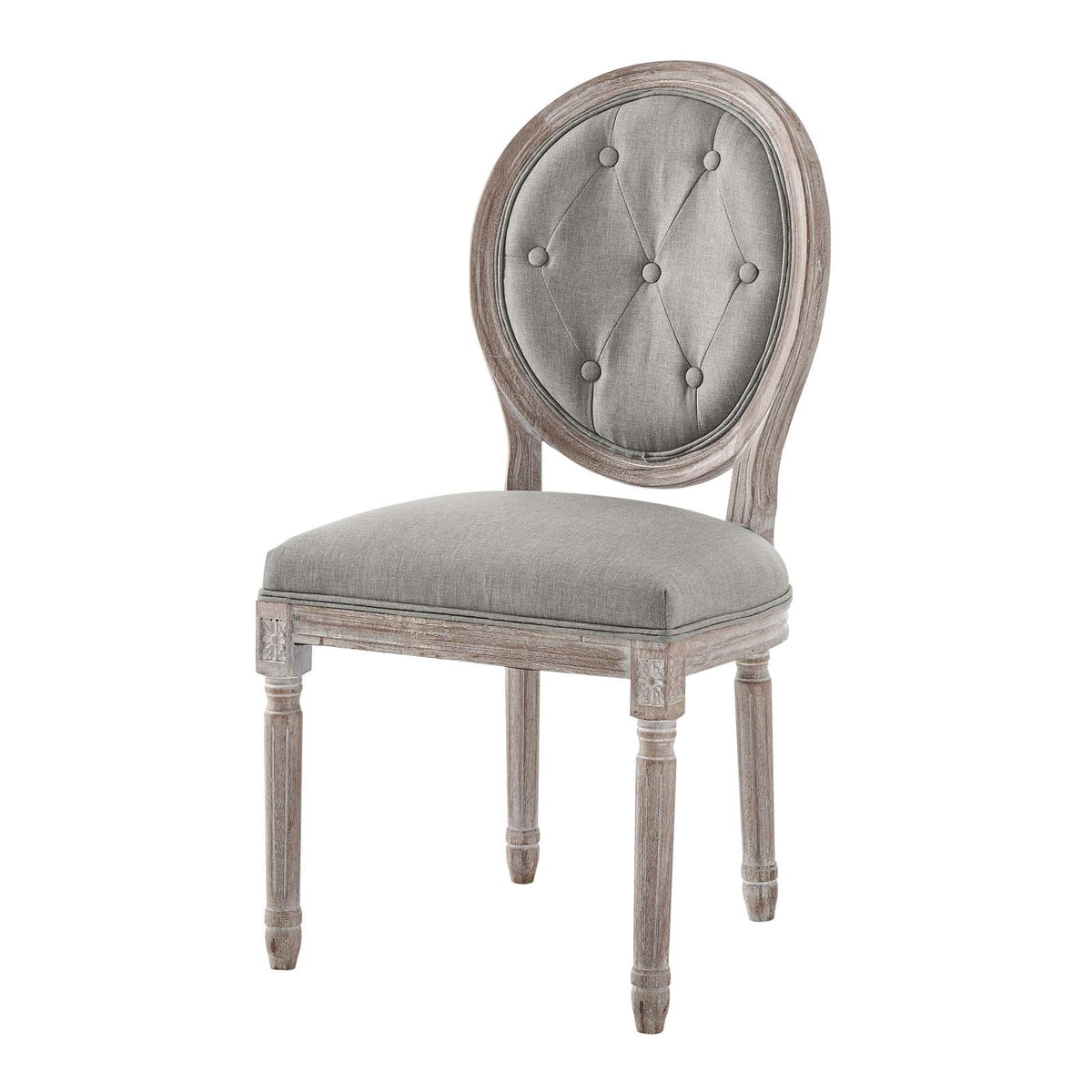 Light Grey Fabric Wood Dining Chair U27120