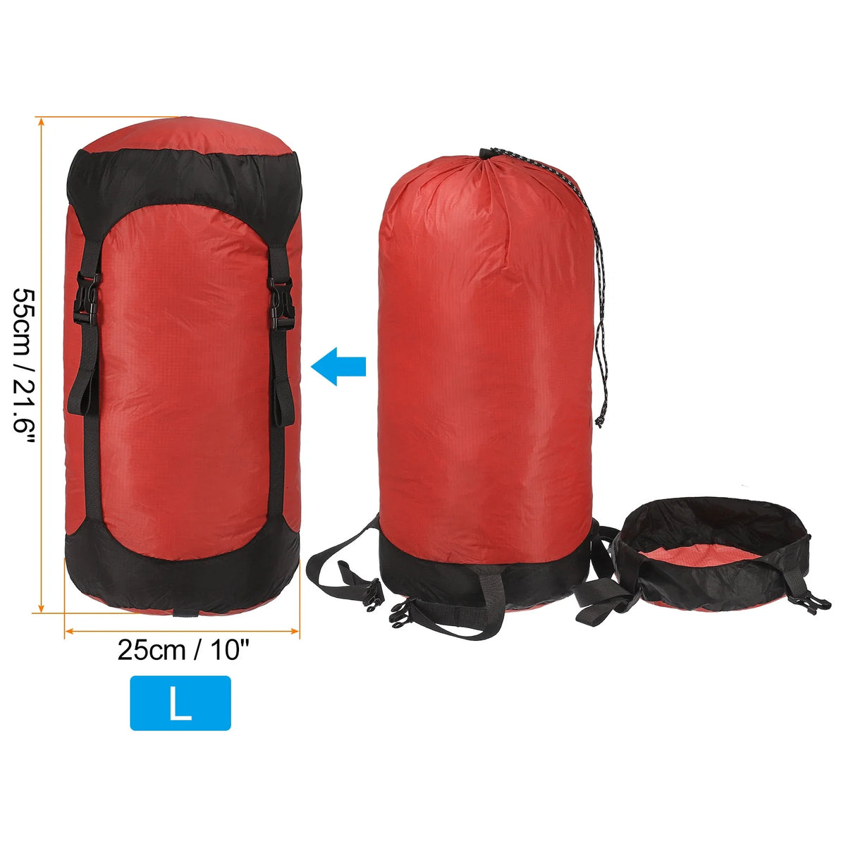 Red 25L Waterproof Compression Stuff Sack I7059