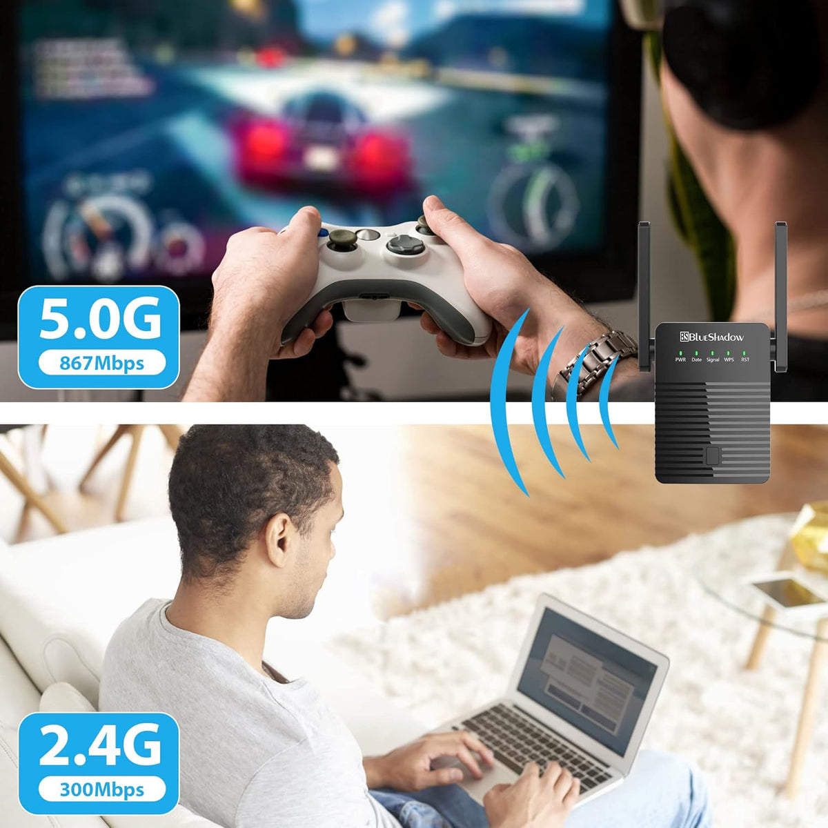 WiFi Extender AC 1200 Dual Band Repeater 2 Pack I938