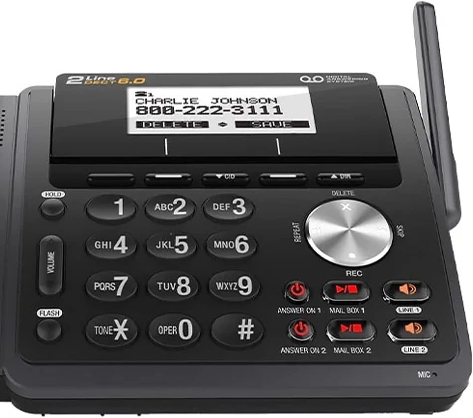 Black 3 Handset Expandable Cordless Phone with Answering System V86096