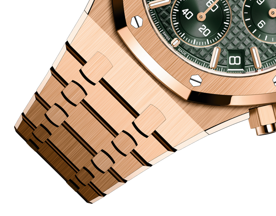 Pink Gold Khaki Green Dial Chronograph 41mm S189556