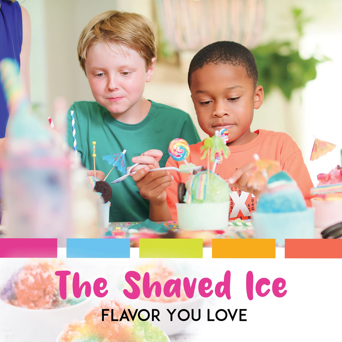 Multicolor Snow Cone Machine Package with Syrup and Accessories J459813