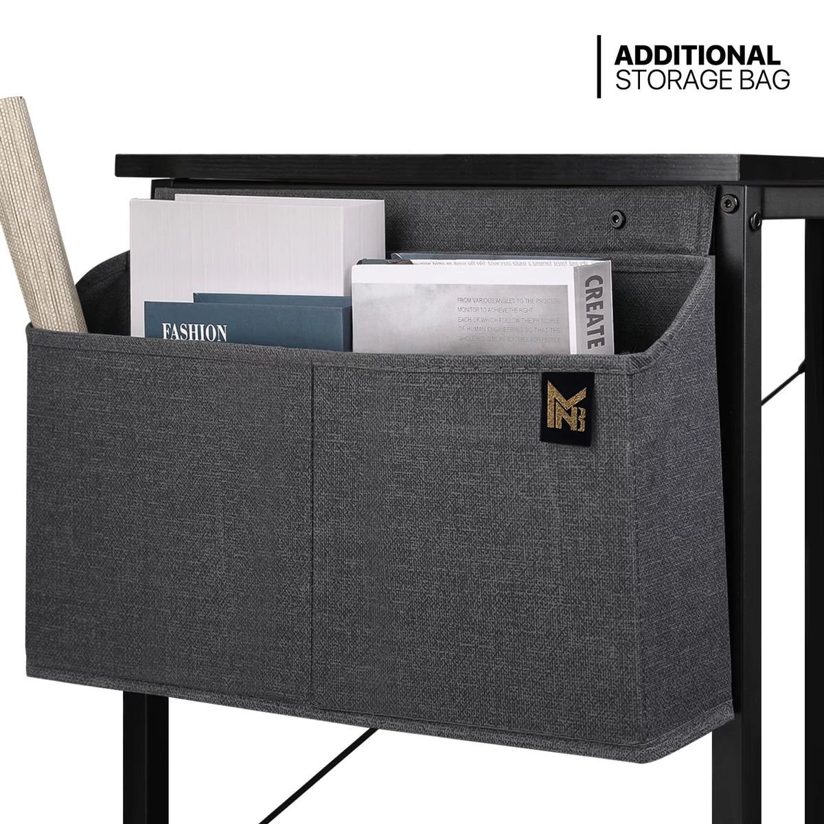 Black Computer Desk with Storage Bag T586