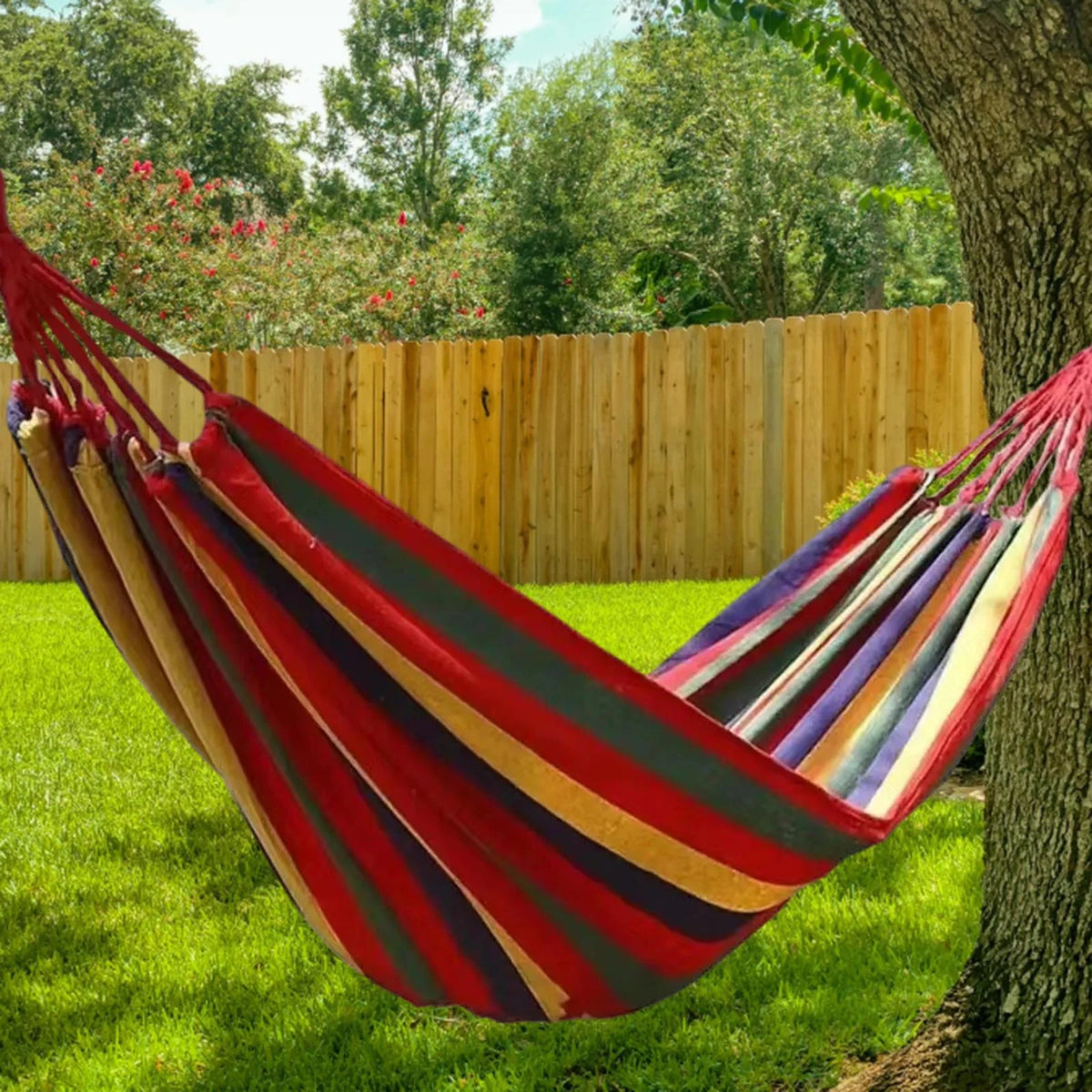 Red Canvas Camping Hammock 190x150cm U358047