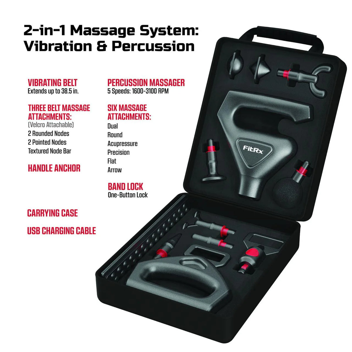 2-in-1 Full Body Percussion Massage Gun U9910